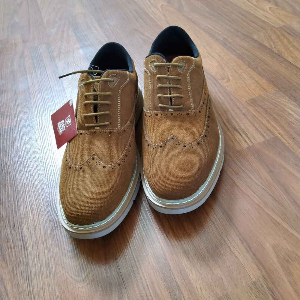 Stacy Adams Men's Suede Wing Tip Size 8.5 Brown - Picture 2 of 11